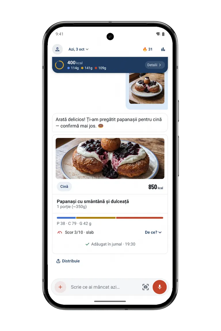 FitDiary - scanează mâncarea și caloriile sunt salvate automat în jurnal