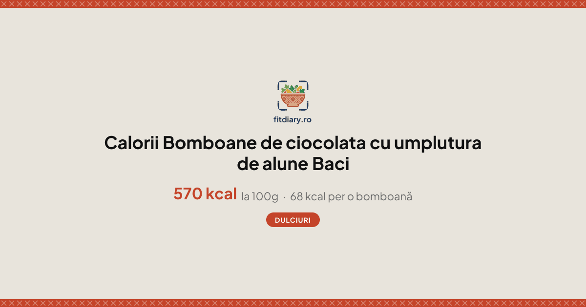Bomboane de ciocolata cu umplutura de alune Baci: Calorii și Valori ...