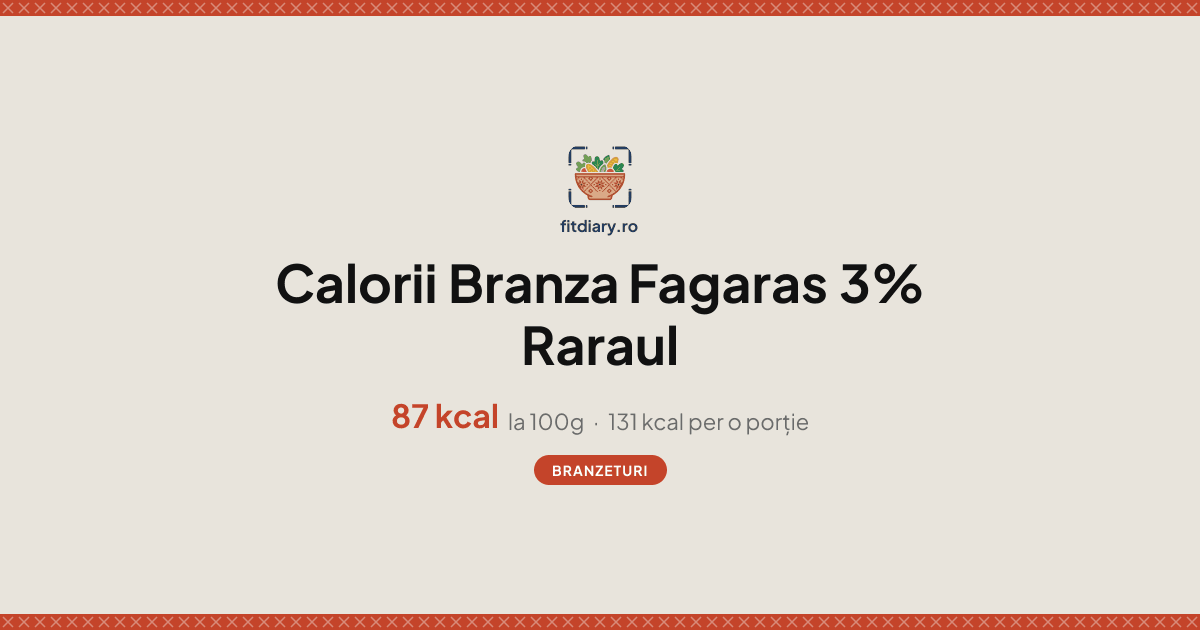 Branza Fagaras 3% Raraul: Calorii și Valori Nutriționale | FitDiary