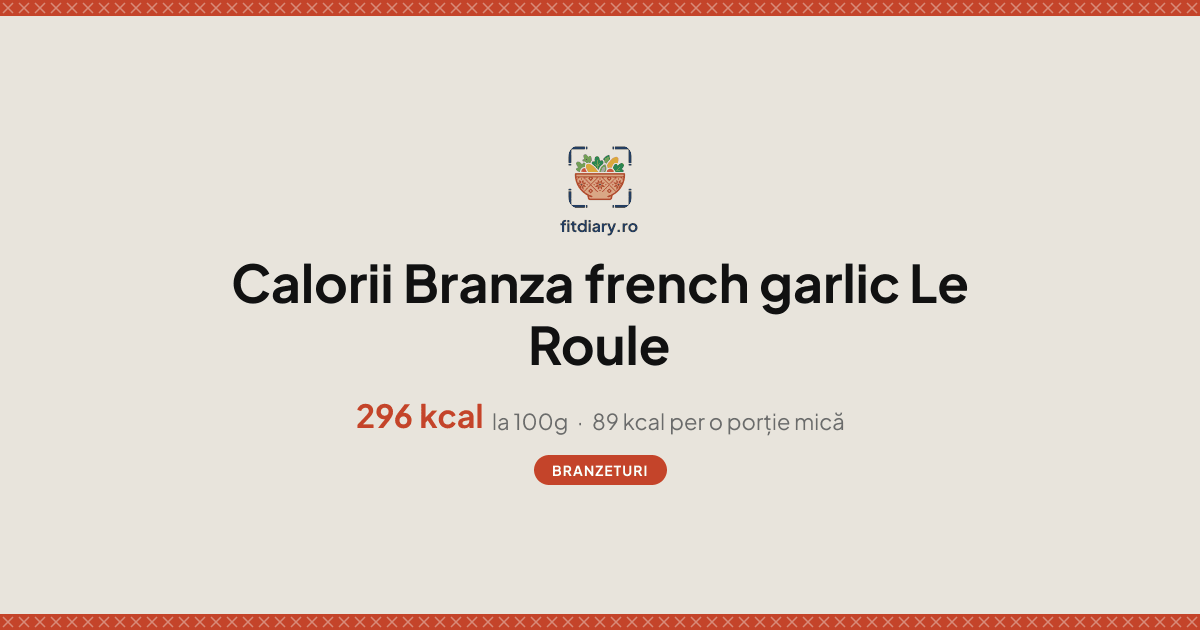 Branza french garlic Le Roule: Calorii și Valori Nutriționale | FitDiary