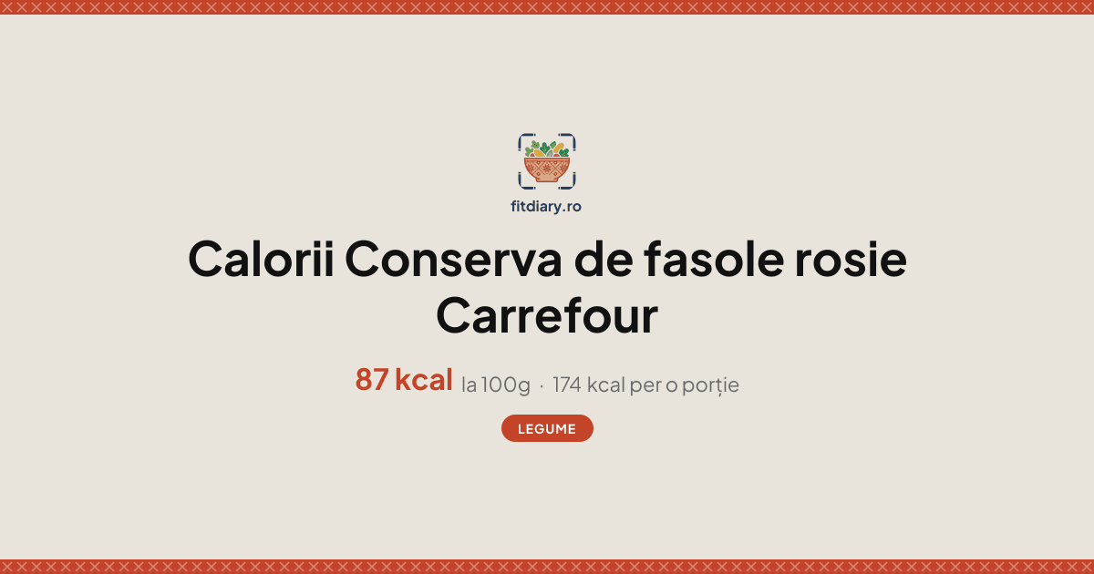 Conserva de fasole rosie Carrefour: Calorii și Valori Nutriționale ...