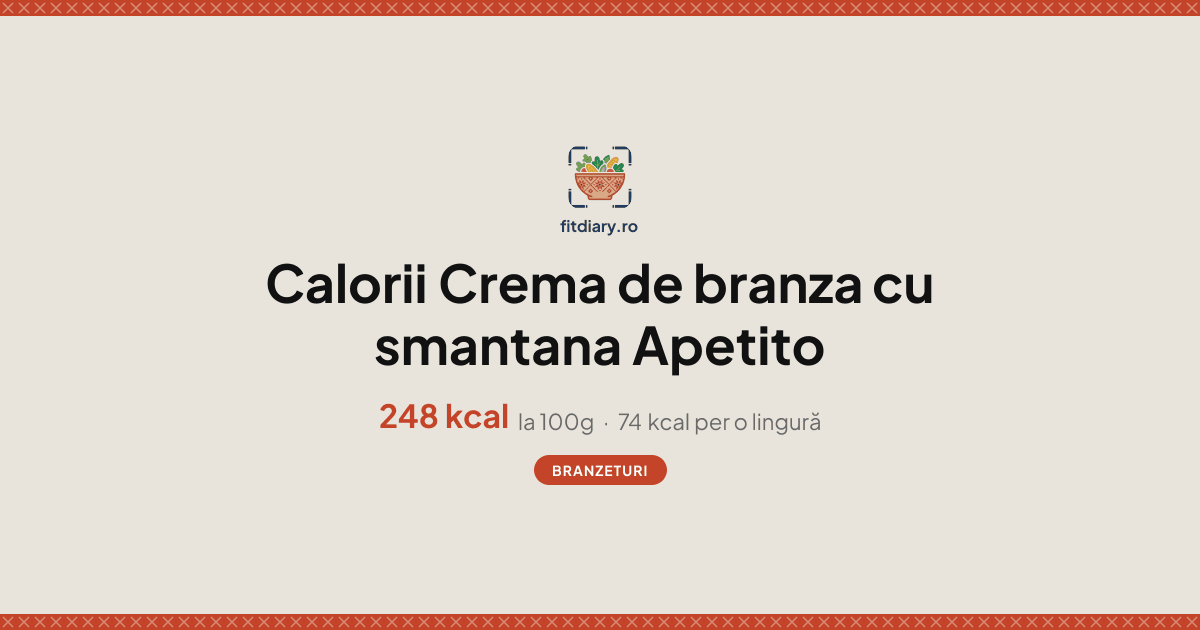 Crema de branza cu smantana Apetito: Calorii și Valori Nutriționale ...