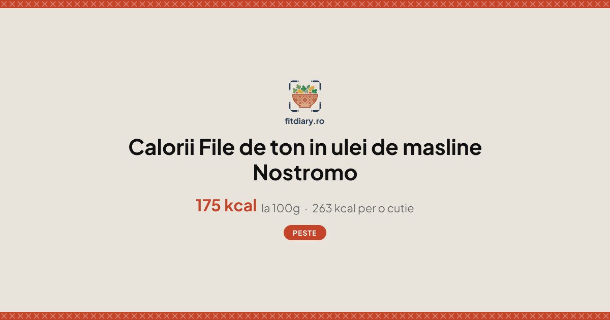 File de ton in ulei de masline Nostromo: Calorii și Valori Nutriționale ...