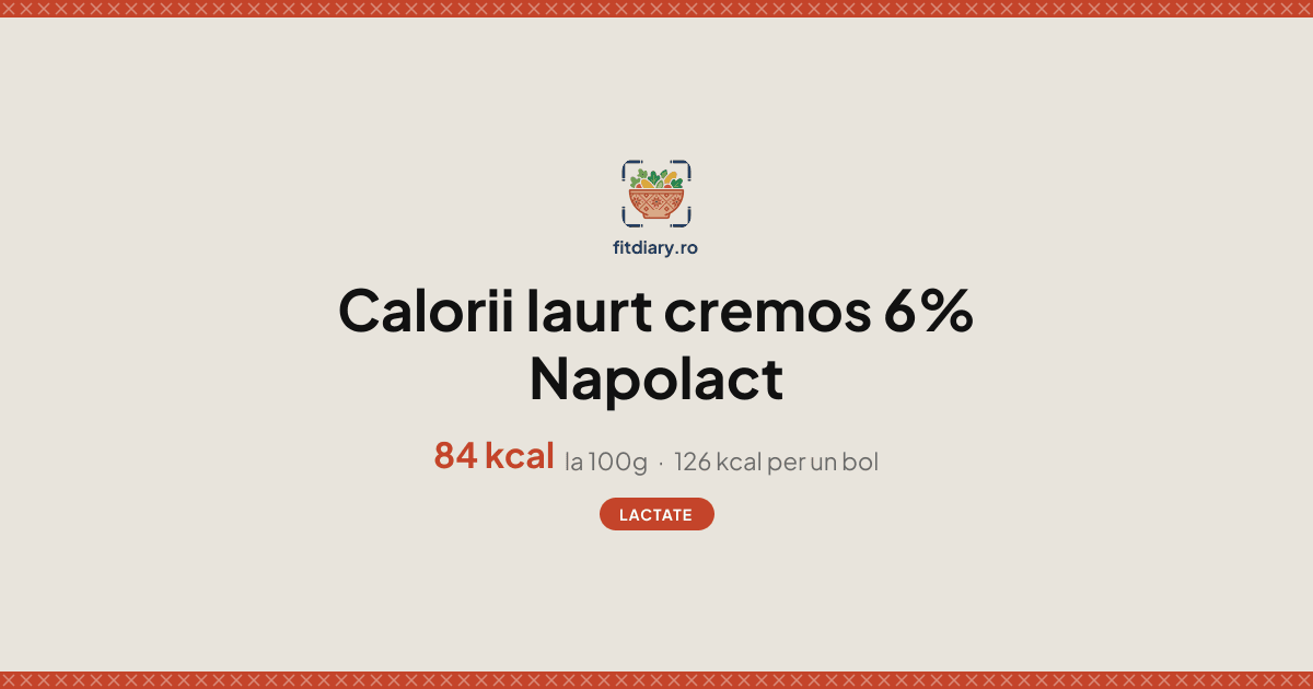 Iaurt cremos 6% Napolact: Calorii și Valori Nutriționale | FitDiary