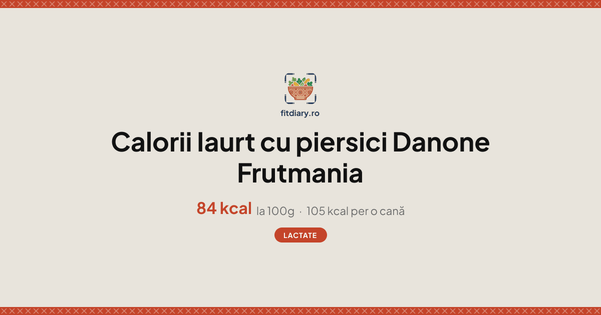 Iaurt cu piersici Danone Frutmania: Calorii și Valori Nutriționale ...