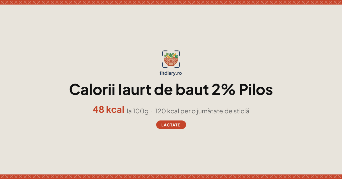 Iaurt de baut 2% Pilos: Calorii și Valori Nutriționale | FitDiary