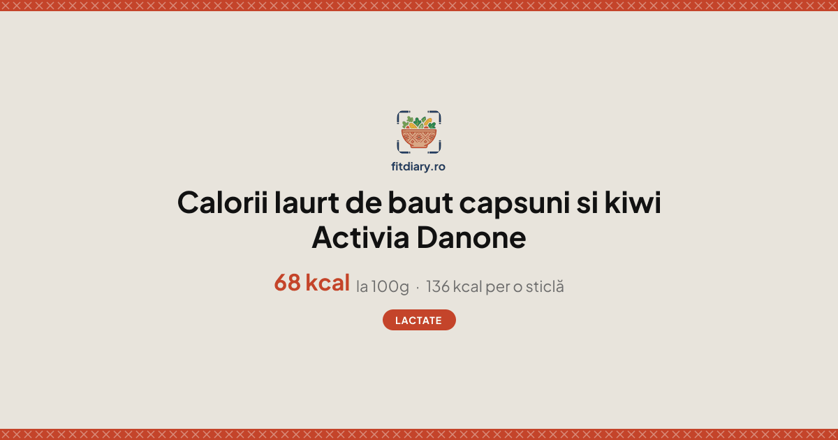 Iaurt de baut capsuni si kiwi Activia Danone: Calorii și Valori ...