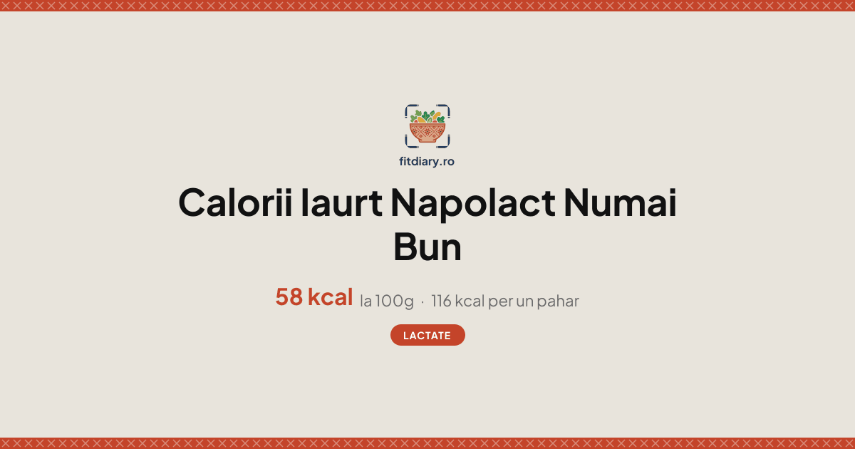Iaurt Napolact Numai Bun: Calorii și Valori Nutriționale | FitDiary