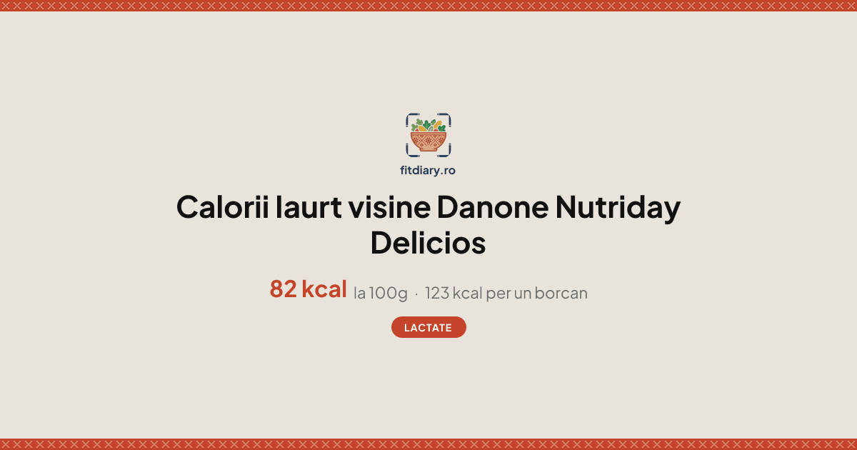 Iaurt visine Danone Nutriday Delicios: Calorii și Valori Nutriționale ...