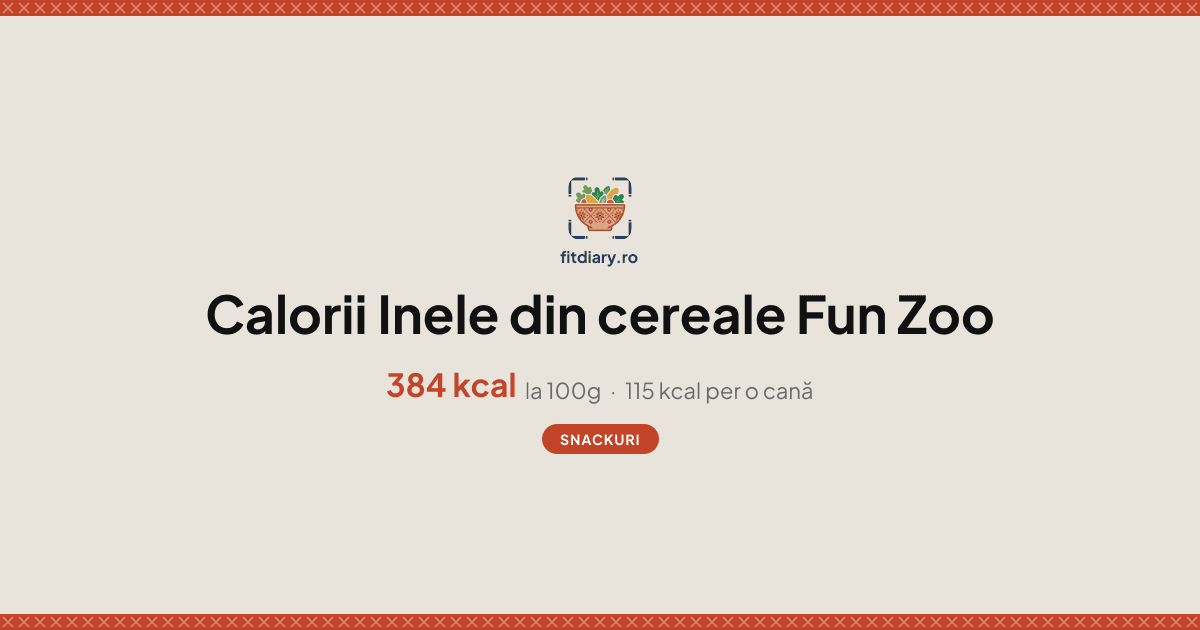 Inele din cereale Fun Zoo: Calorii și Valori Nutriționale | FitDiary