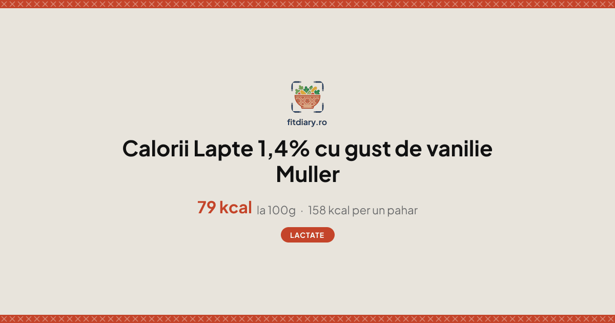 Lapte 1,4% cu gust de vanilie Muller: Calorii și Valori Nutriționale ...