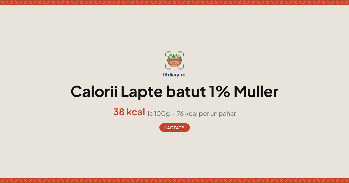 Lapte batut 1% Muller: Calorii și Valori Nutriționale | FitDiary