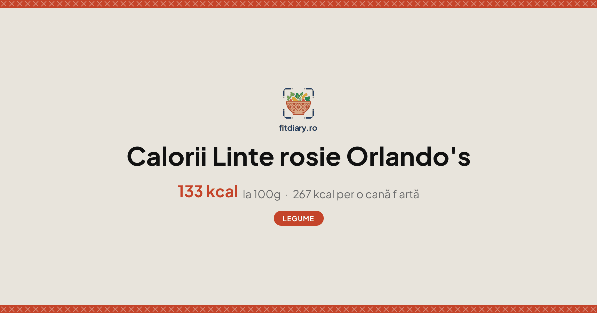 Linte rosie Orlando's: Calorii și Valori Nutriționale | FitDiary